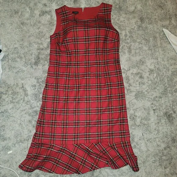 Talbots | Dresses | Talbots Red And Black Plaid Sheath Type Dress Great For  Christmas | Poshmark
